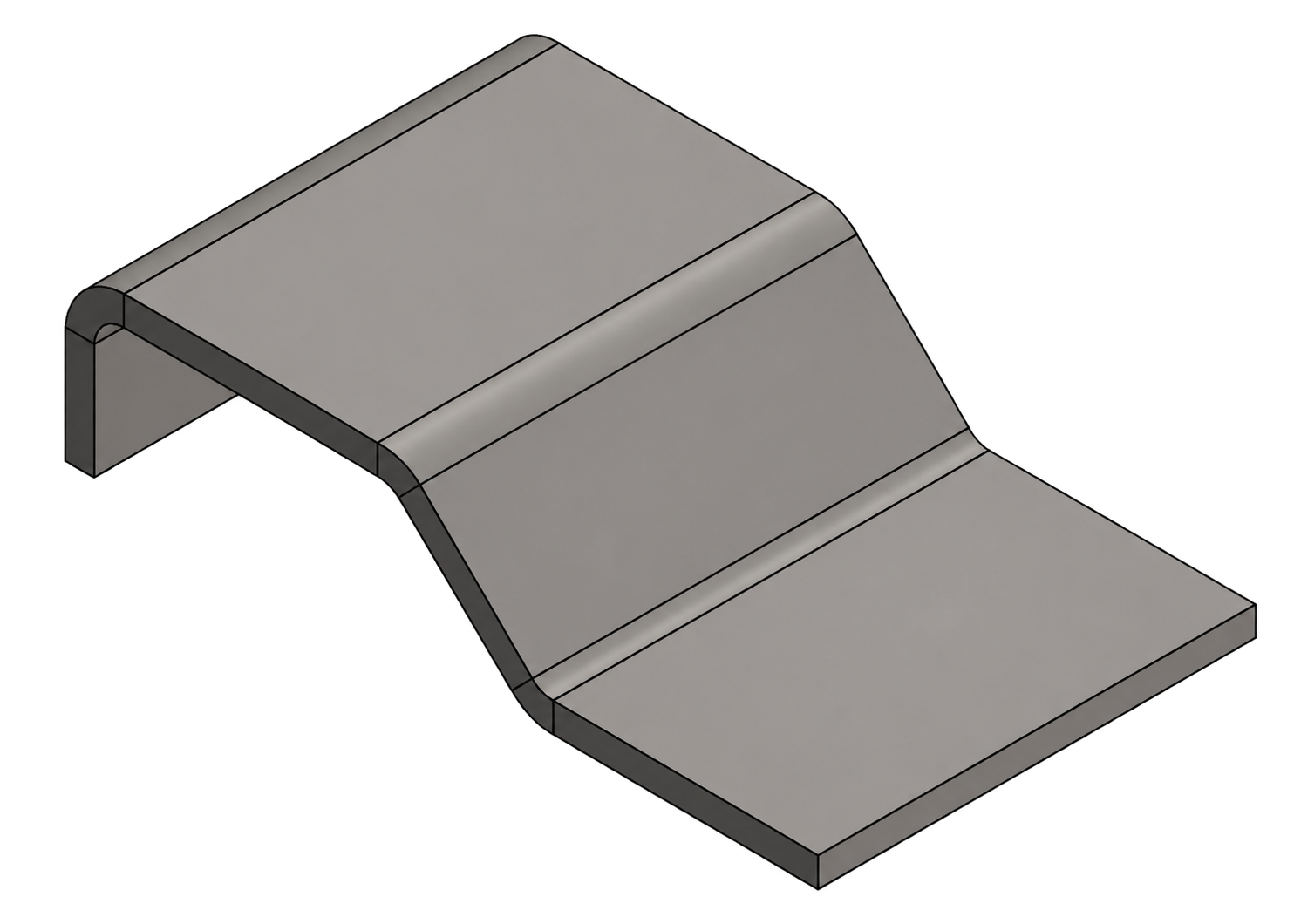 3D-Modell des abgekanteten Blechprofils